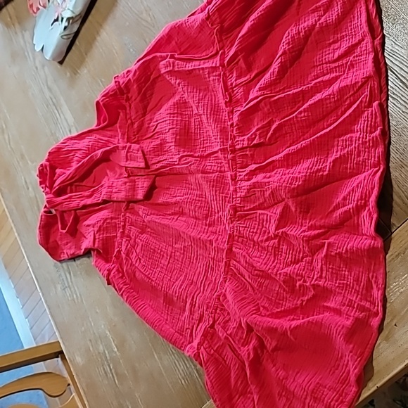 Pomander Place Red Lightweight Gauze Morgan Dress - Picture 8 of 9